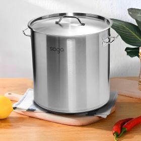 SOGA Stock Pot 33L Top Grade Thick Stainless Steel Stockpot 18/10 SOGA Stock Pot 33L Top Grade Thick Stainless Steel Stockpot 18/10