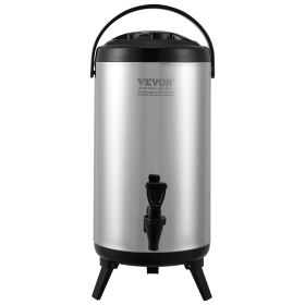 VEVOR Stainless Steel Insulated Beverage Dispenser, 2.4 Gallon 9.2 Liter, Thermal Hot and Cold Drink Server Dispenser with Spigot Handle VEVOR Stainless Steel Insulated Beverage Dispenser, 2.4 Gallon 9.2 Liter, Thermal Hot and Cold Drink Server Dispenser with Spigot Handle