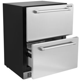 VEVOR 24 inch Undercounter Refrigerator, 2 Drawer Refrigerator with Different Temperature, 4.87 Cu.ft. Capacity VEVOR 24 inch Undercounter Refrigerator, 2 Drawer Refrigerator with Different Temperature, 4.87 Cu.ft. Capacity